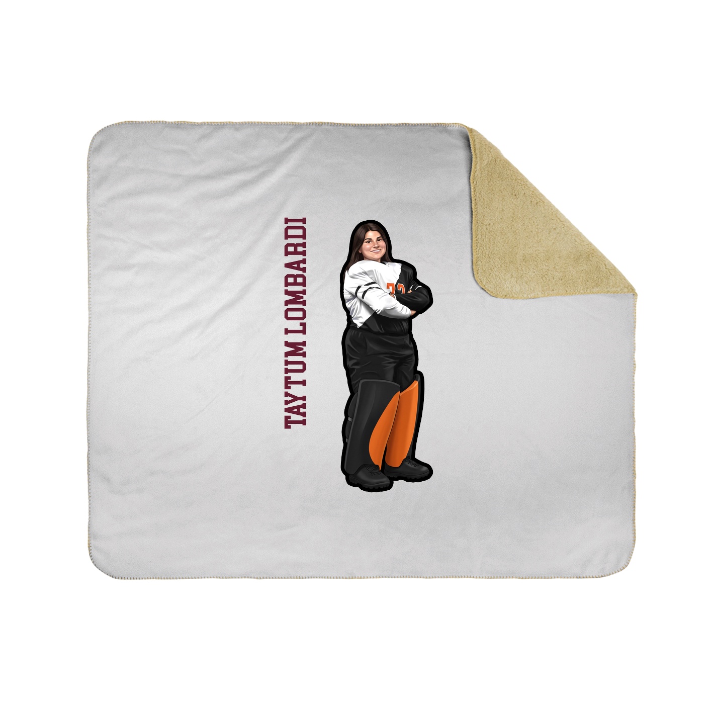 Throw Blanket — Name Vertical in White