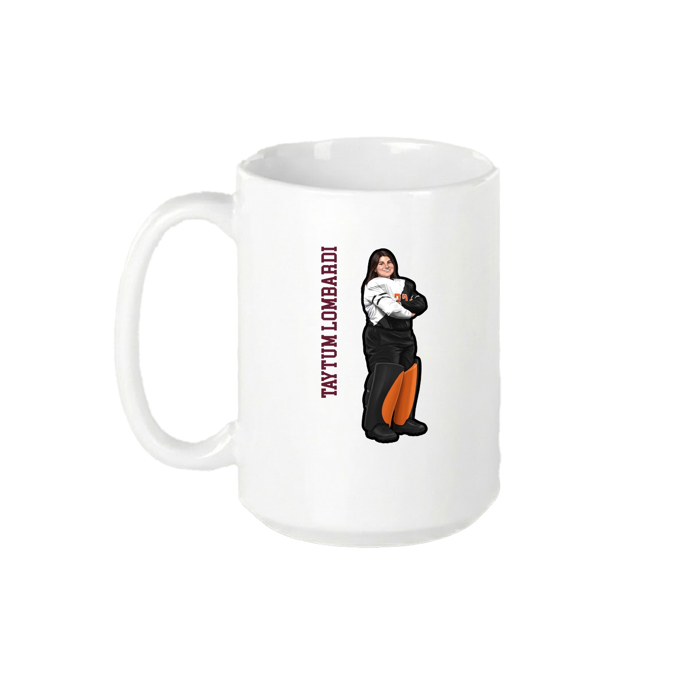 15oz Coffee Mug — Name Vertical in White