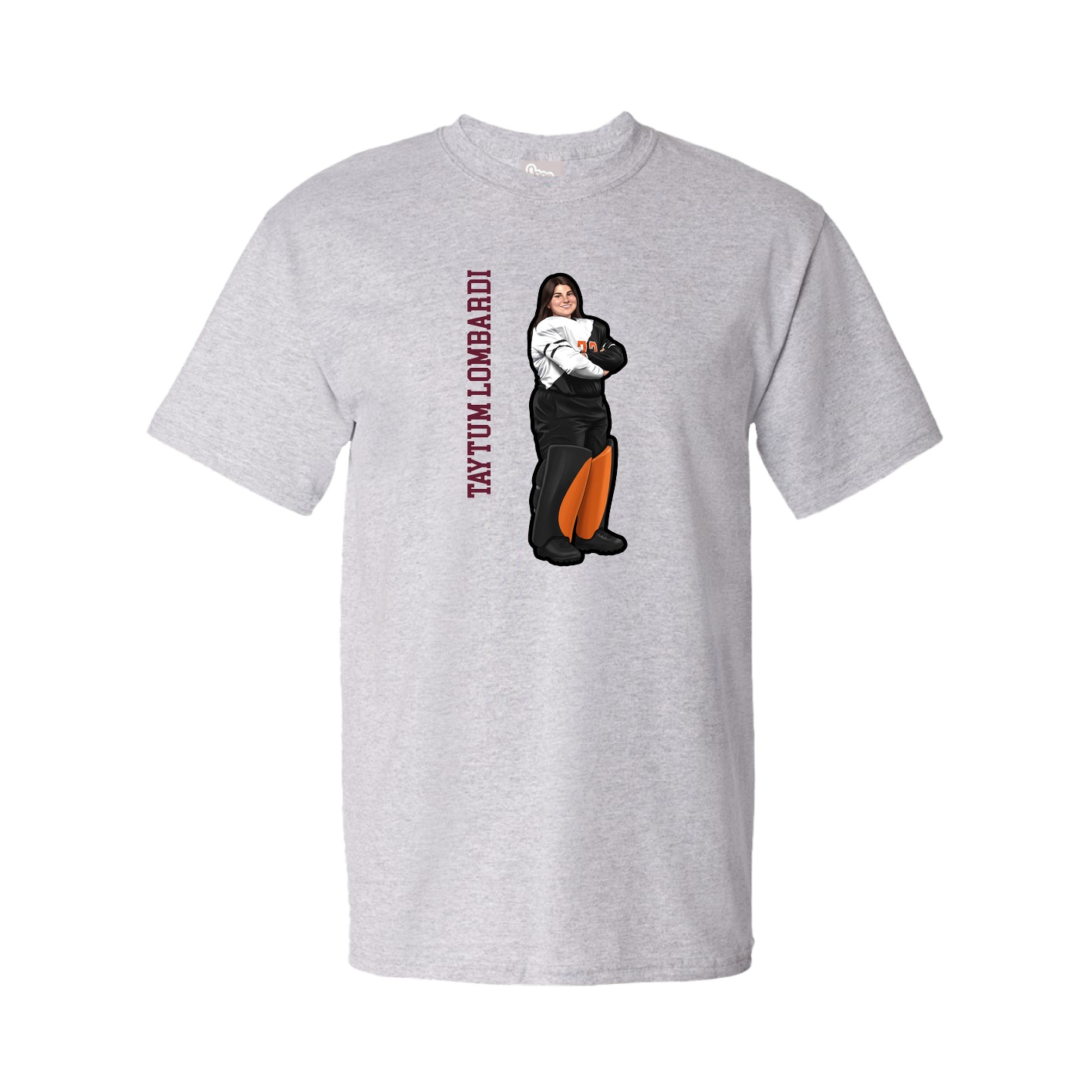 Tee — Name Vertical in Grey