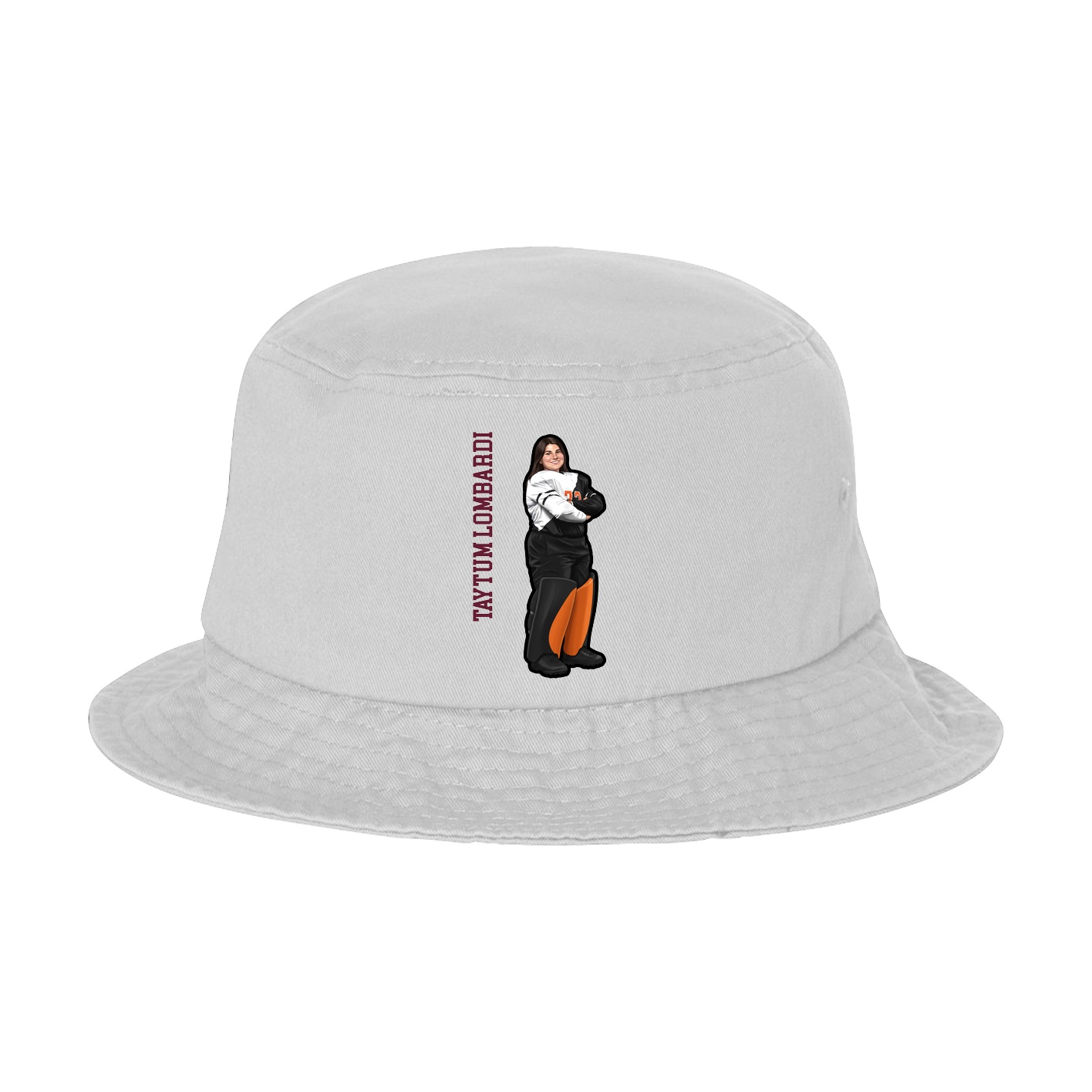 Bucket Cap — Name Vertical in White