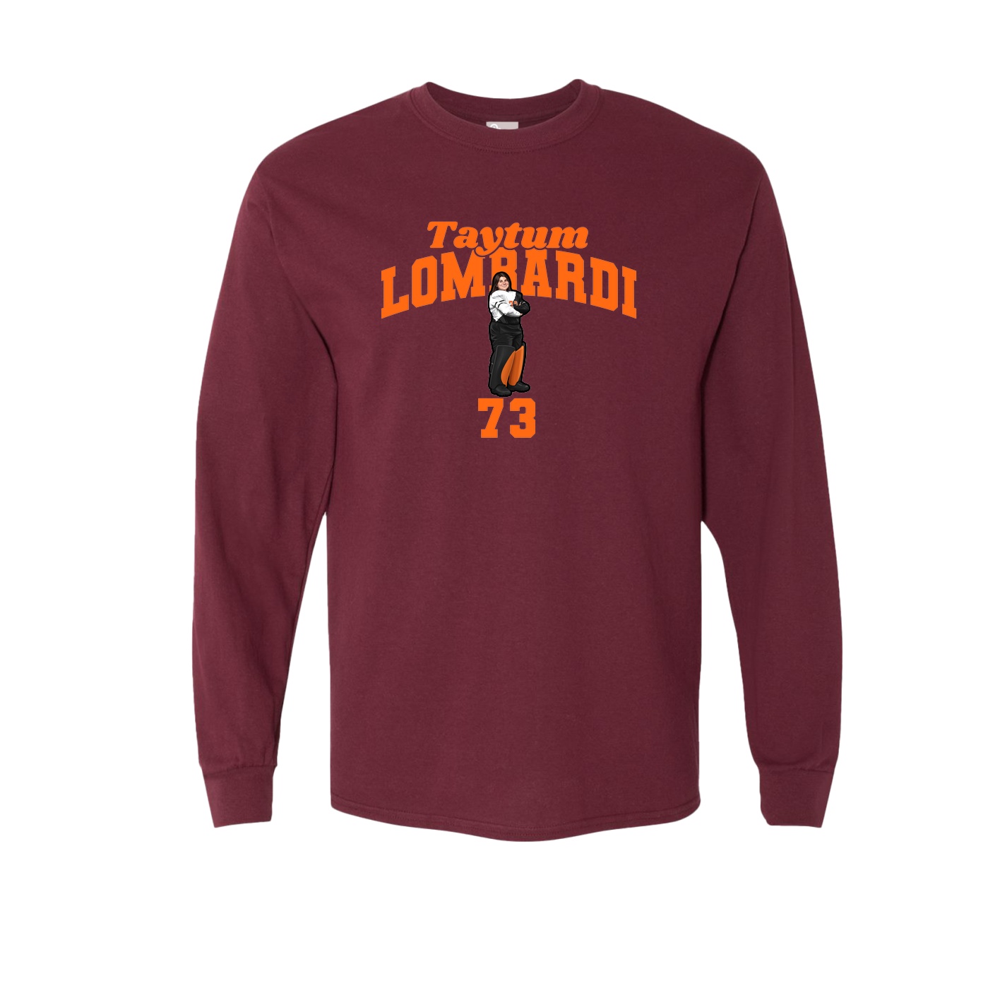 Long Sleeve Tee — Signature Arch in Maroon