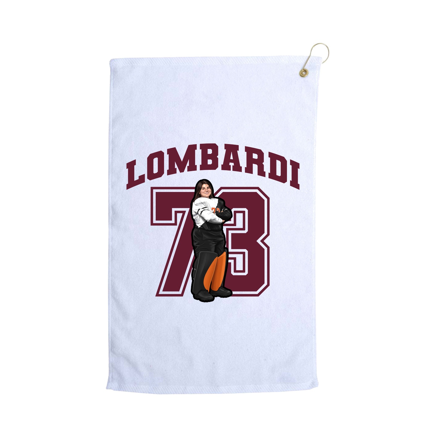 Golf Towel — Number in White