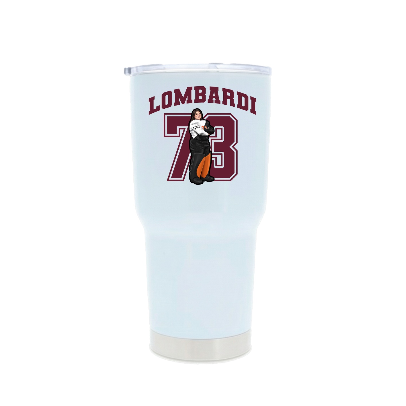 30oz Stainless Steel Tumbler — Number in White