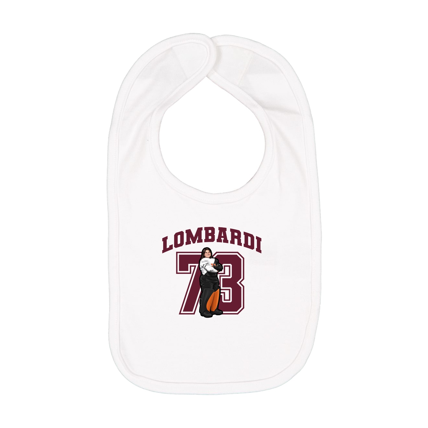 Infant Bib — Number in White