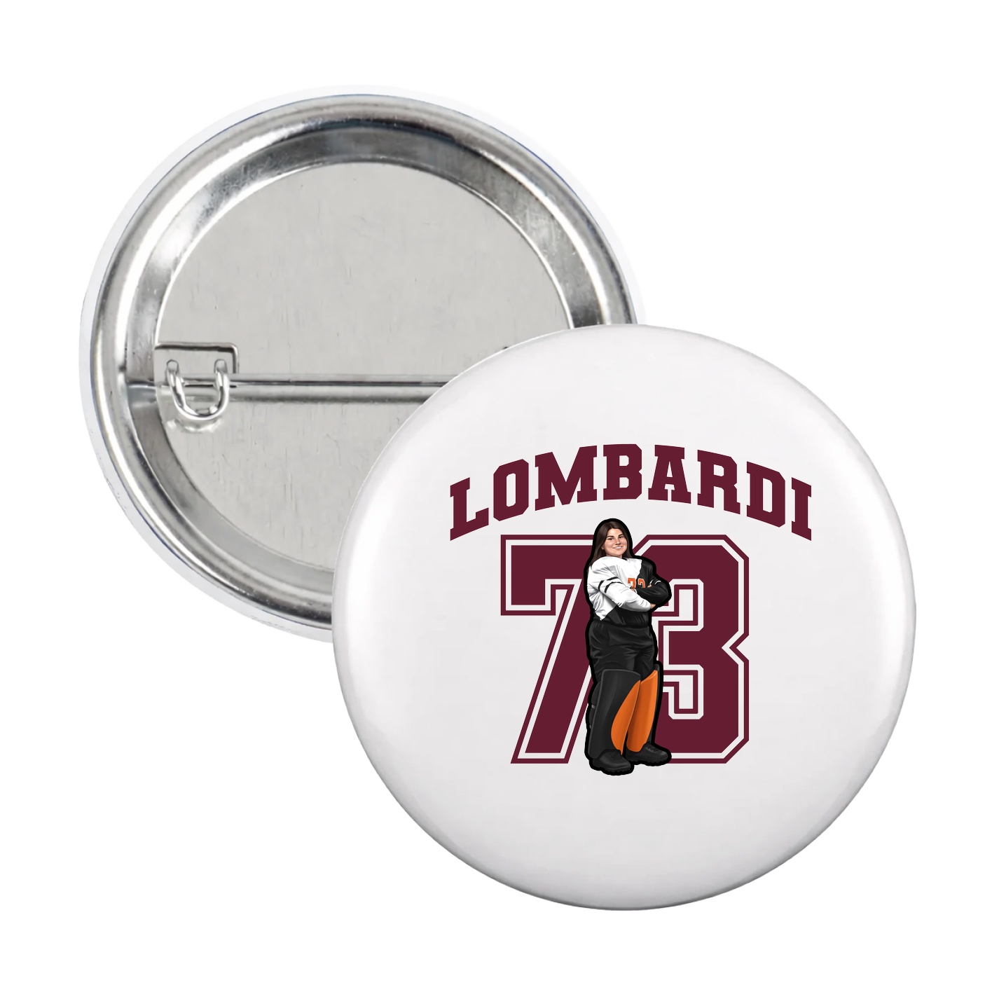 Game Day Button — Number in White