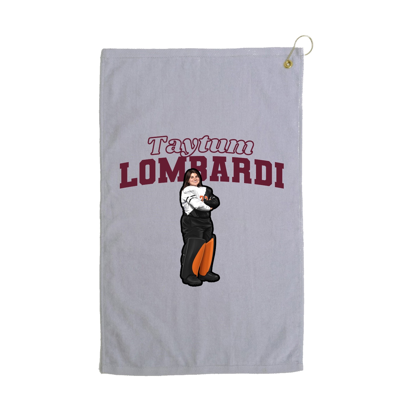 Golf Towel — Name Arch in Grey