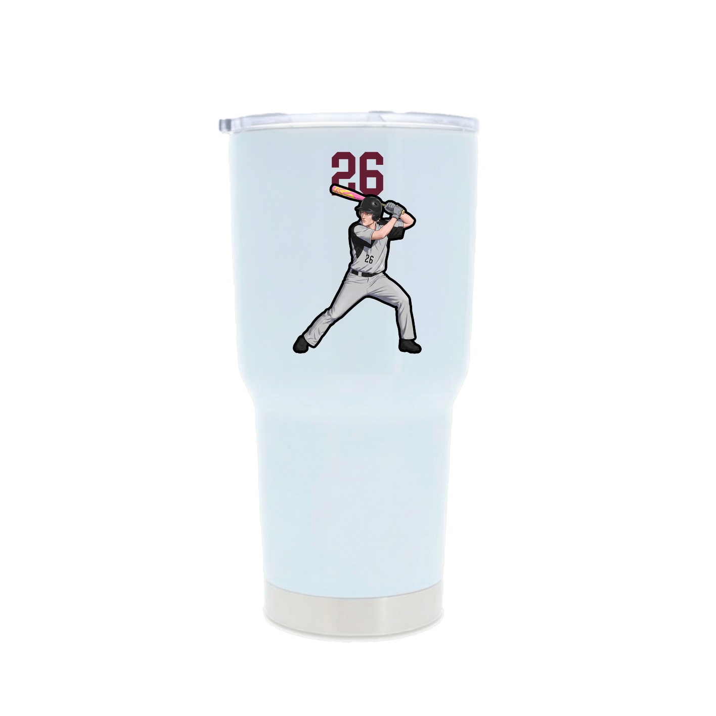 30oz Stainless Steel Tumbler — Number Top in White