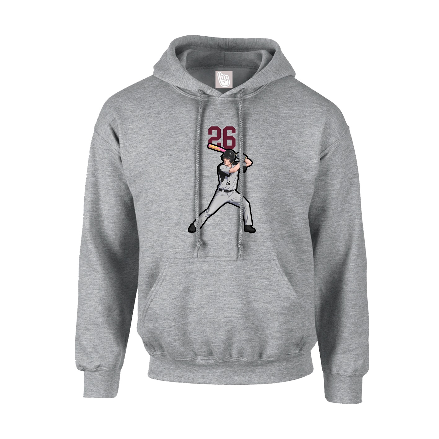 Youth Hoodie — Number Top in Grey