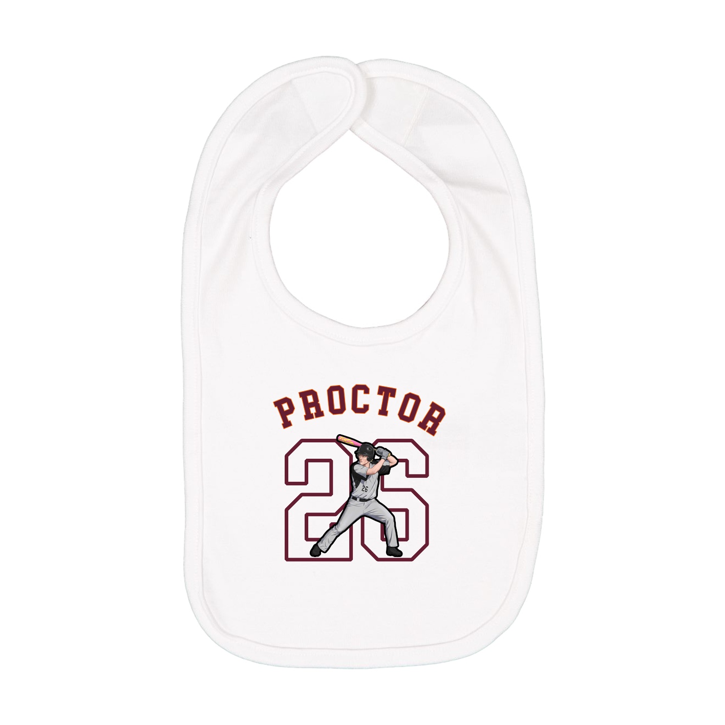 Infant Bib — Shirsey Arch in White