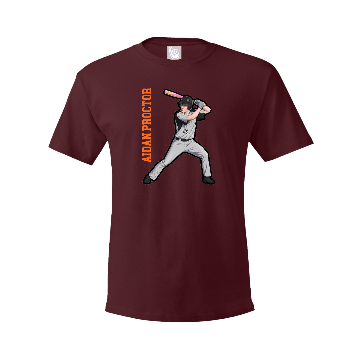 Tee — Name Vertical in Maroon