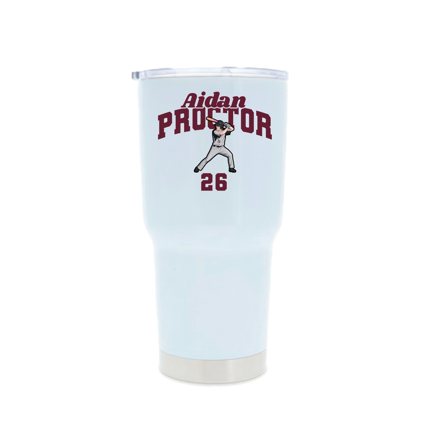 30oz Stainless Steel Tumbler — Signature Arch in White
