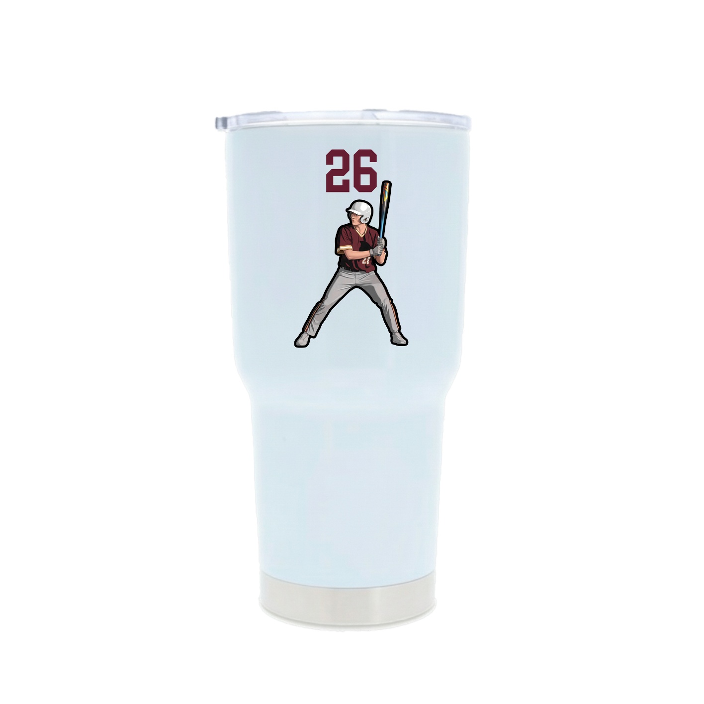 30oz Stainless Steel Tumbler — Number Top in White