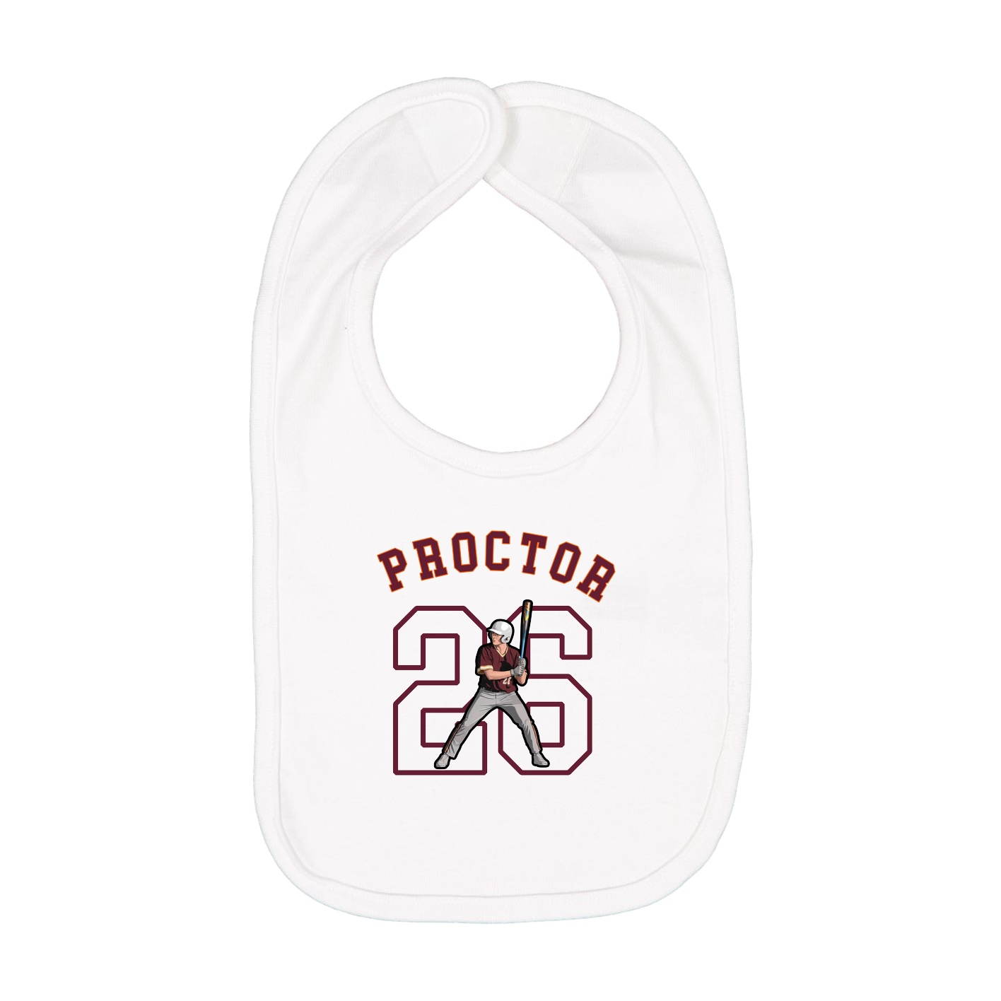 Infant Bib — Shirsey Arch in White