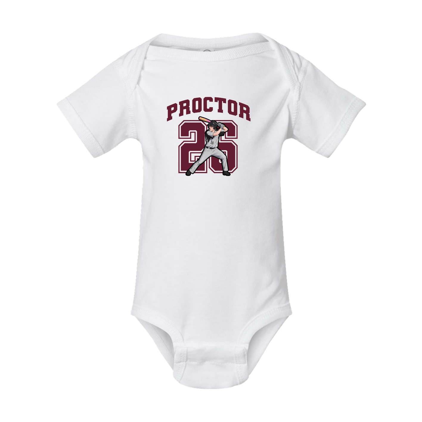 Baby Onesie — Number in White