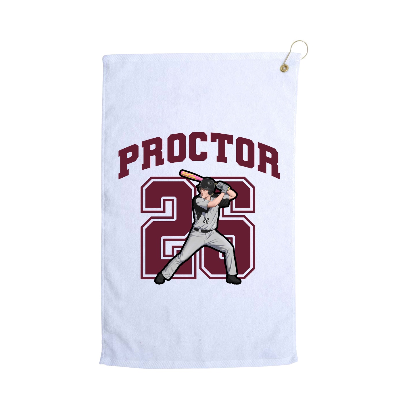 Golf Towel — Number in White