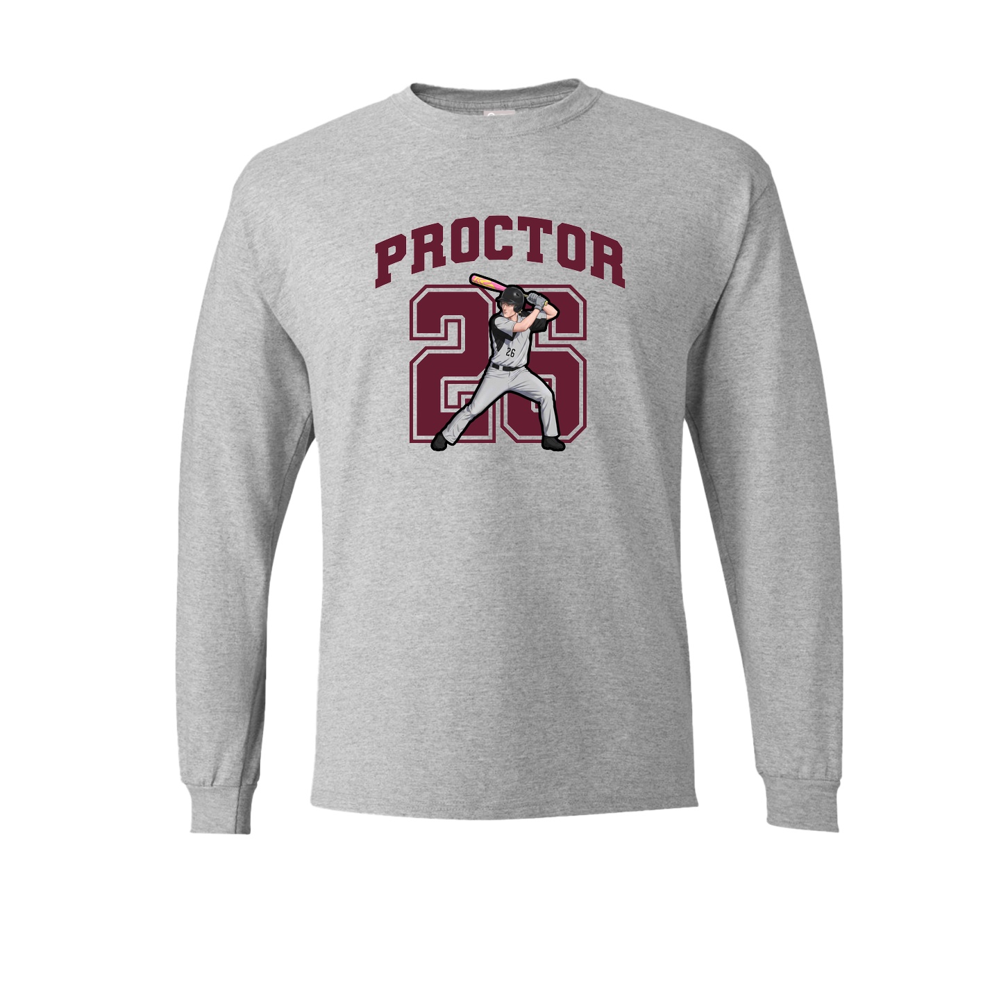 Long Sleeve Tee — Number in Grey