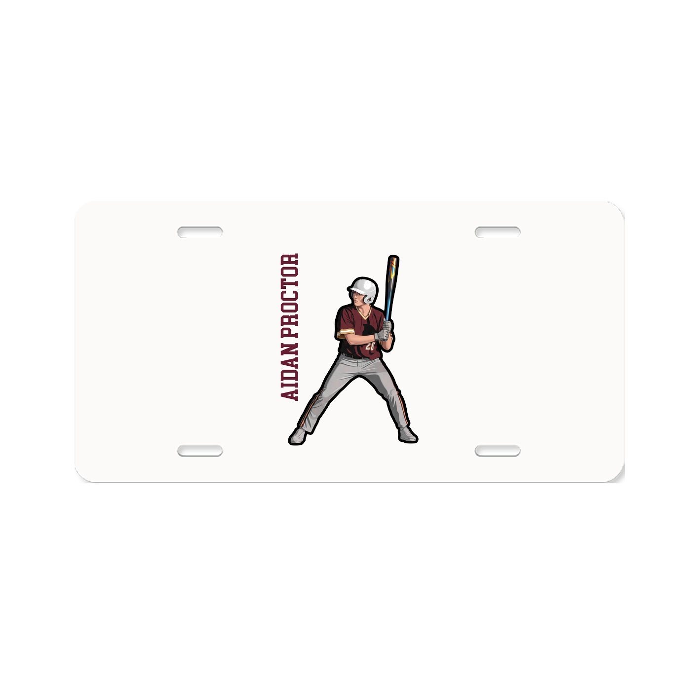 License Plate — Name Vertical in Classic
