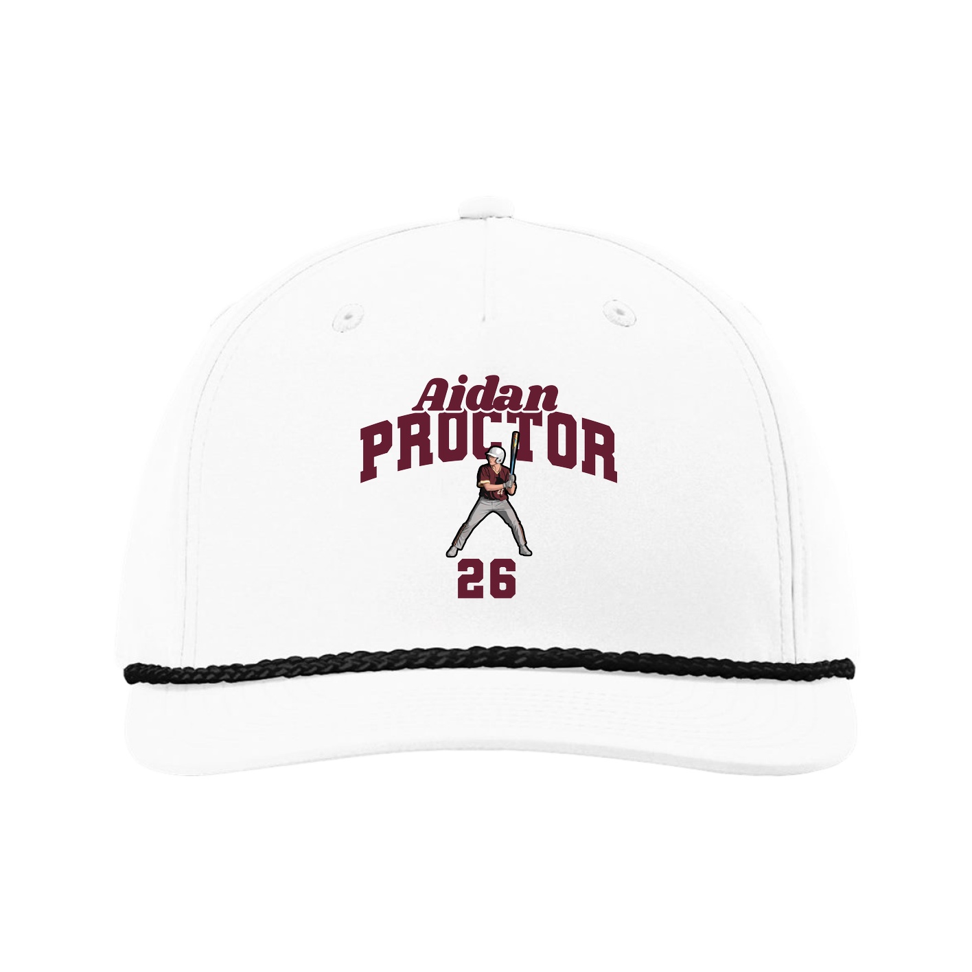 Five-Panel Classic Rope Cap — Signature Arch in White