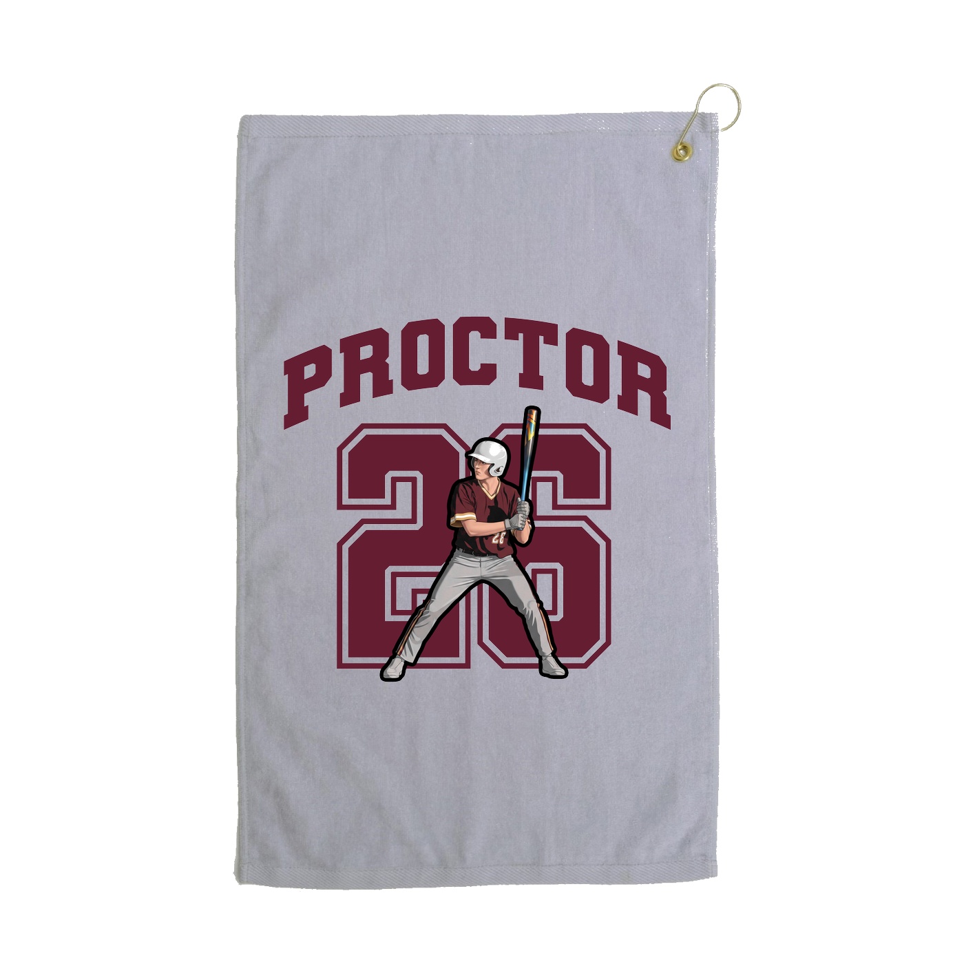 Golf Towel — Number in Grey