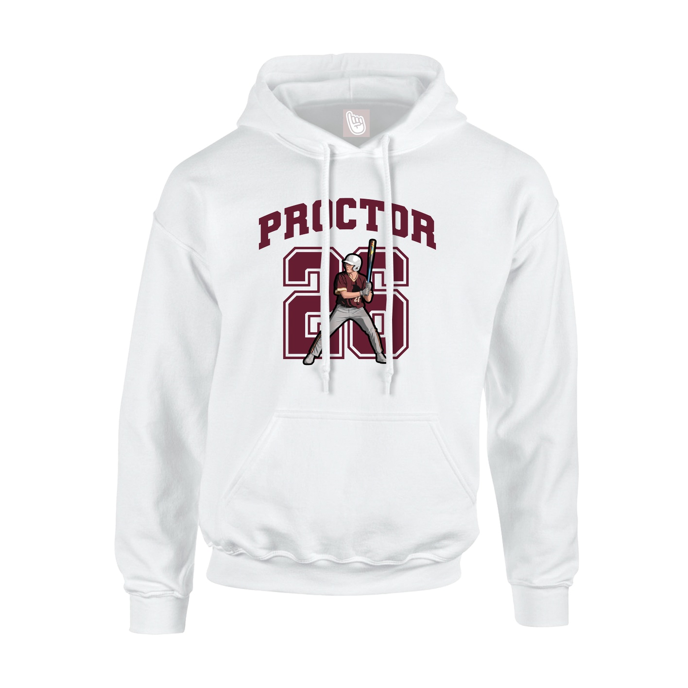 Hoodie — Number in White