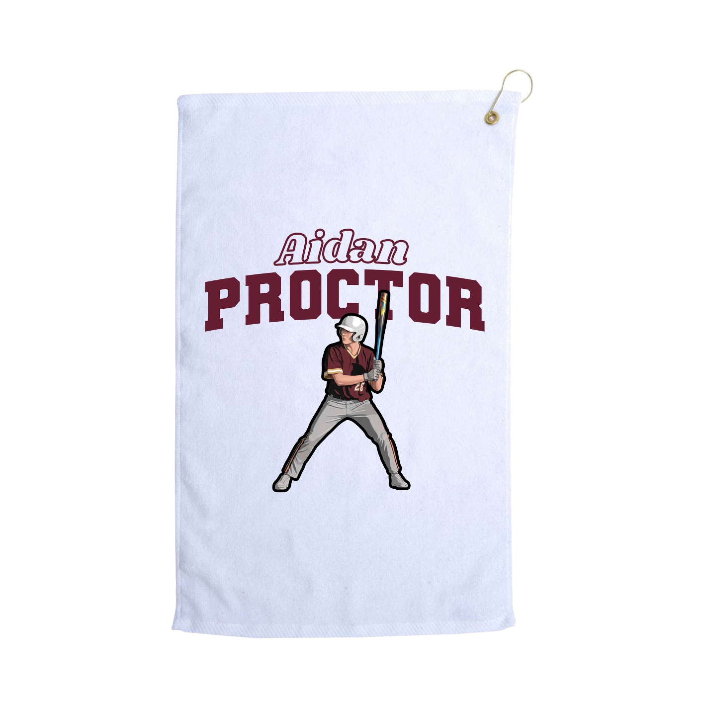 Golf Towel — Name Arch in White