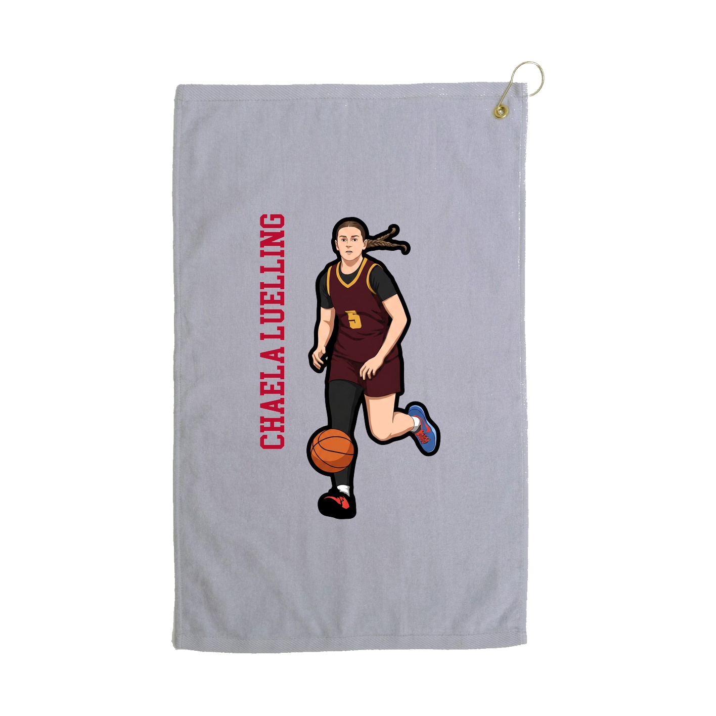 Golf Towel — Name Vertical in Grey