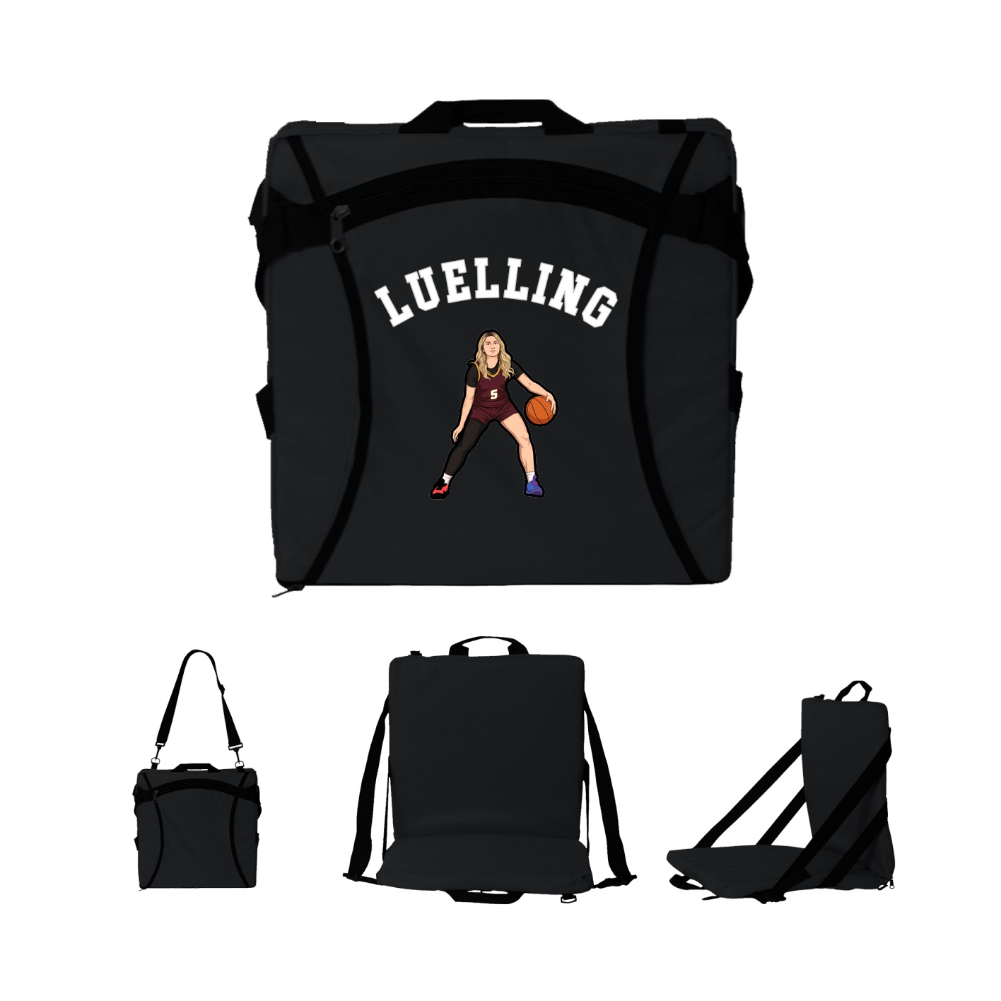 Folding Stadium Seat — Shirsey Arch in Black
