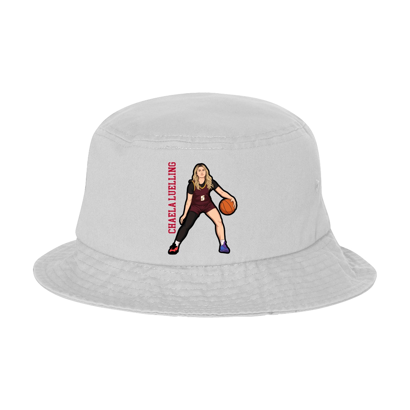 Bucket Cap — Name Vertical in White