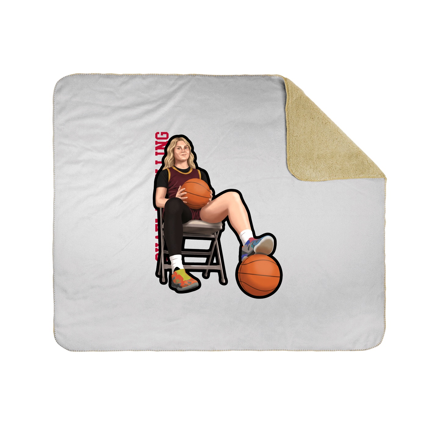 Throw Blanket — Name Vertical in White