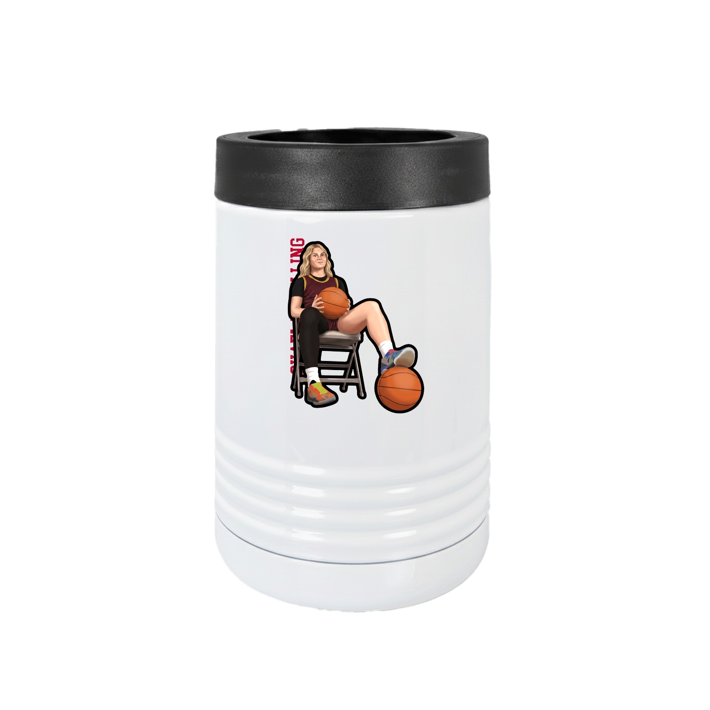 Beverage Holder — Name Vertical in White