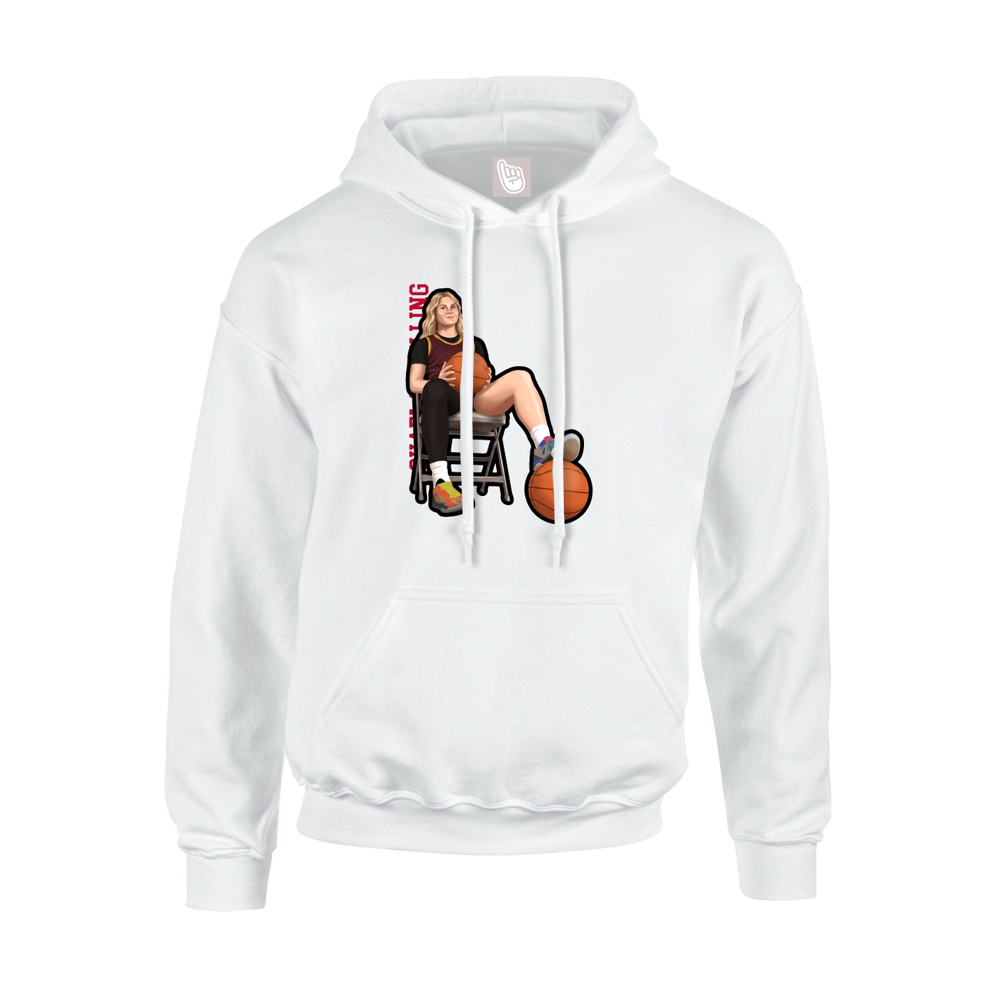 Youth Hoodie — Name Vertical in White