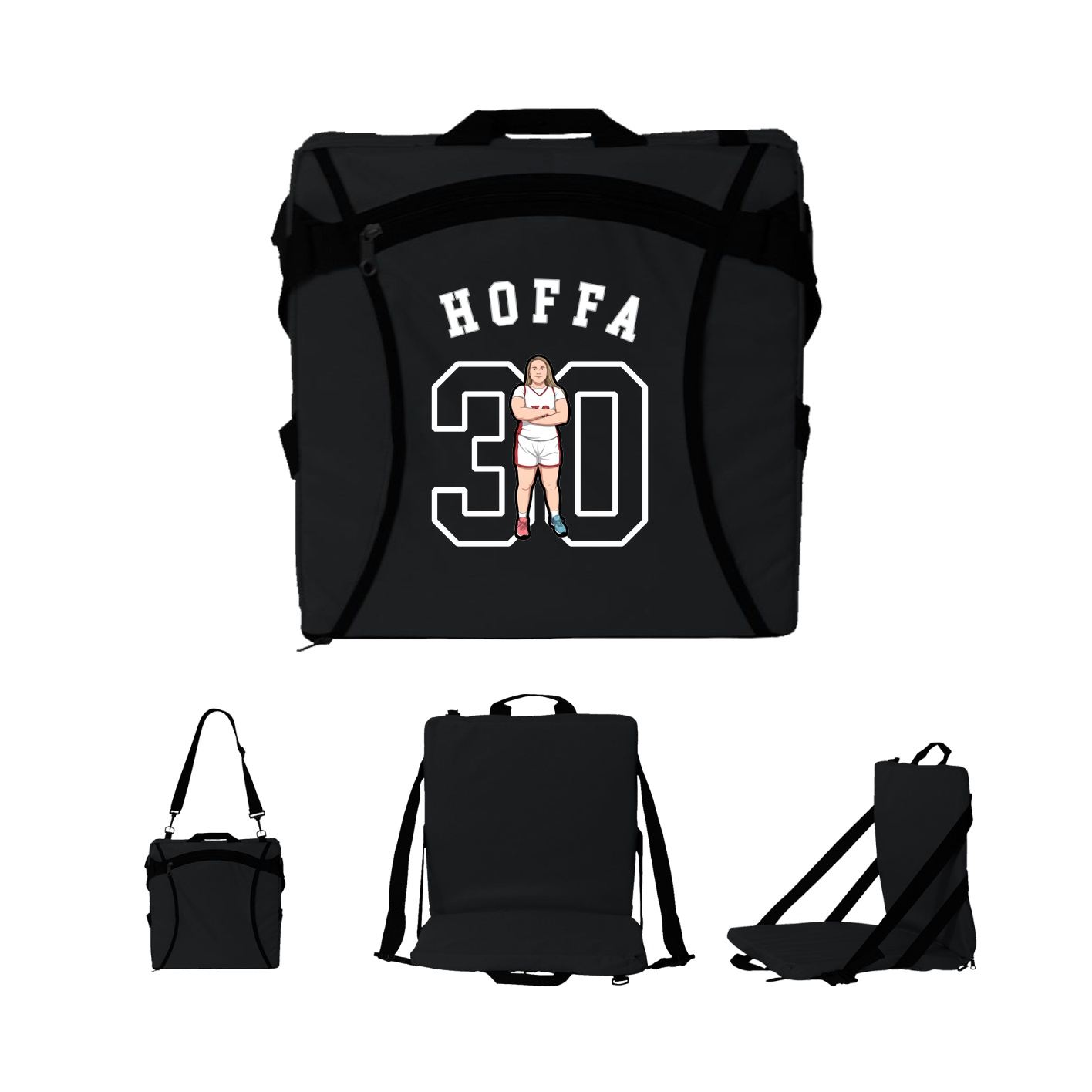 Folding Stadium Seat — Shirsey Arch in Black