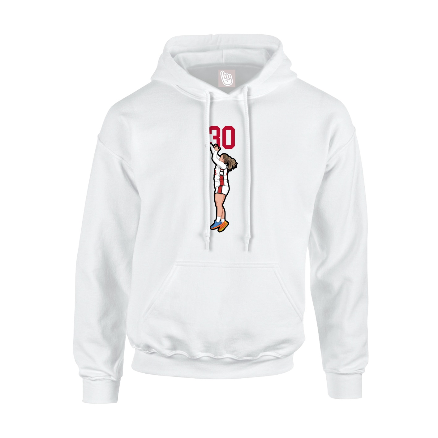 Youth Hoodie — Number Top in White