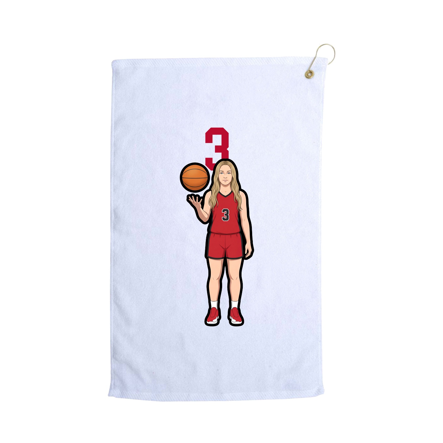 Golf Towel — Number Top in White