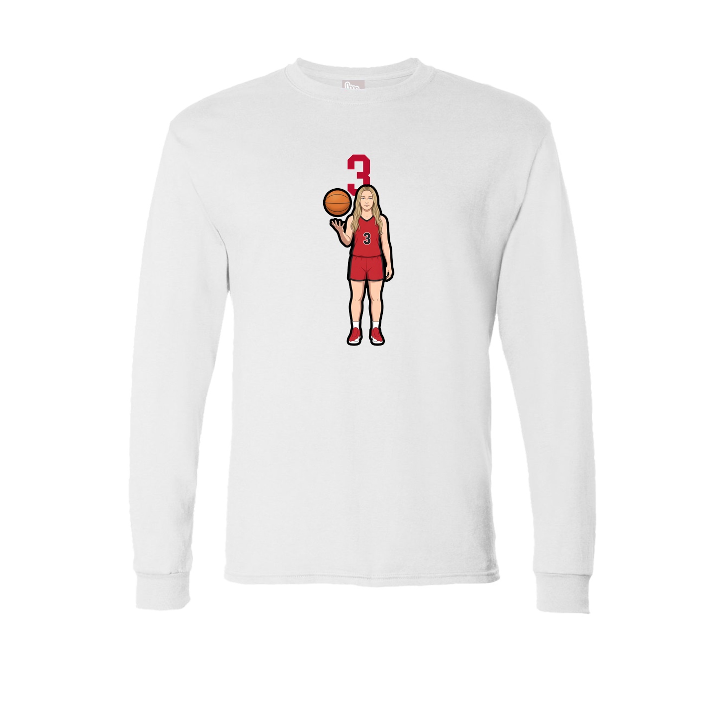 Long Sleeve Tee — Number Top in White