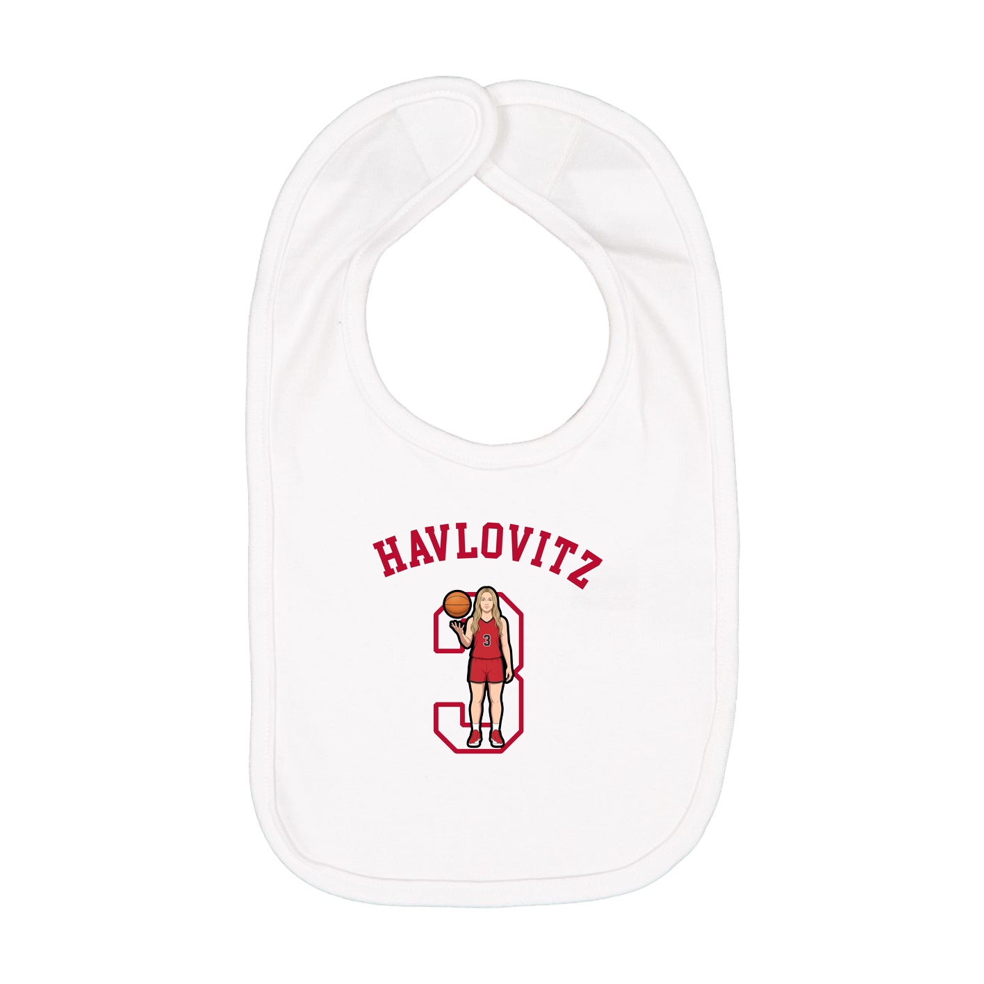 Infant Bib — Shirsey Arch in White