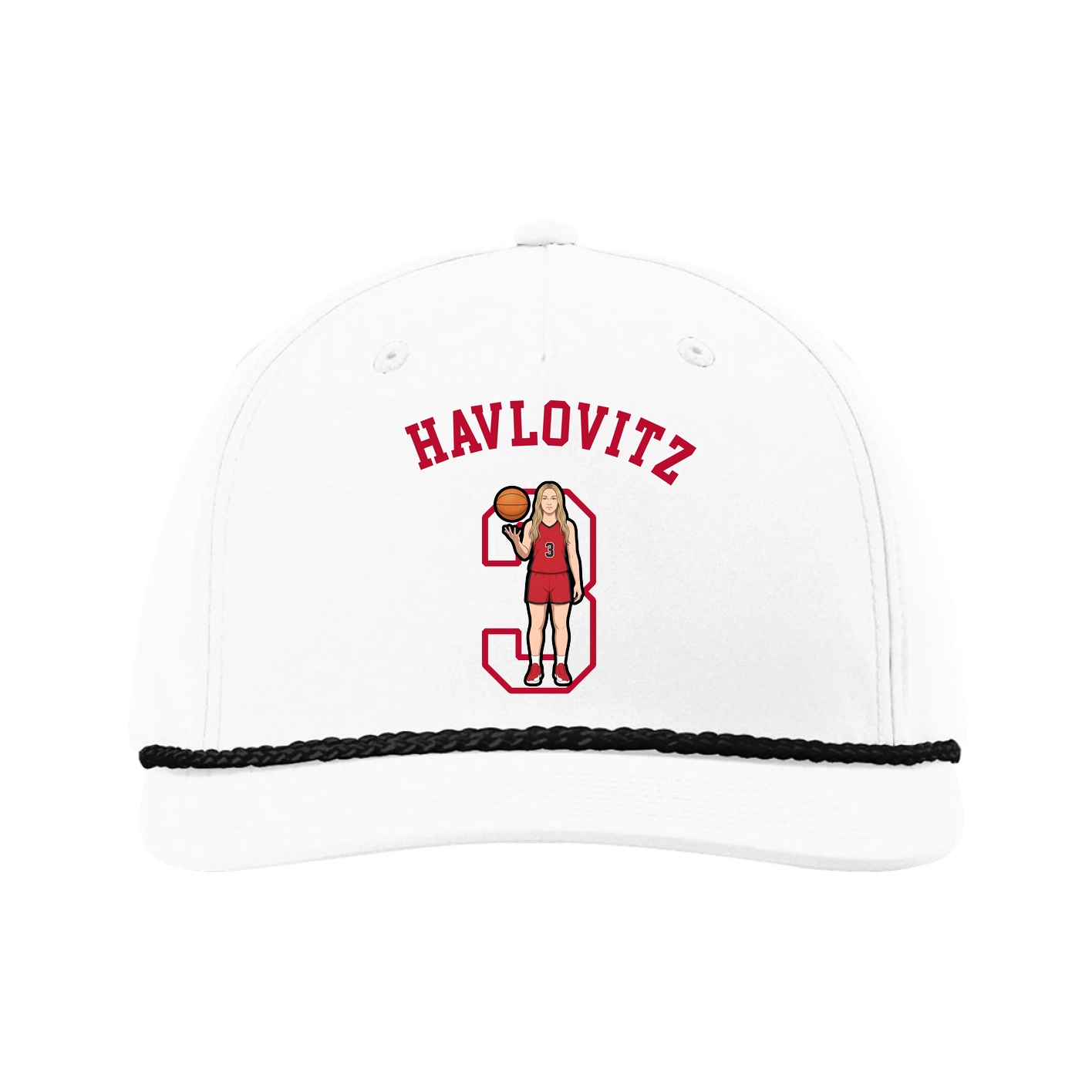 Five-Panel Classic Rope Cap — Shirsey Arch in White