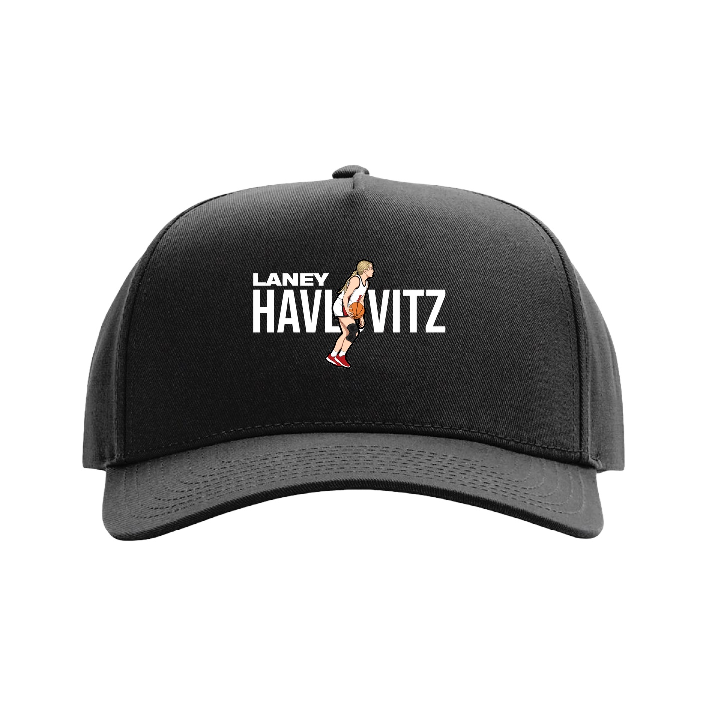 Full Fabric Five-Panel Champ Cap — Player Name in Black