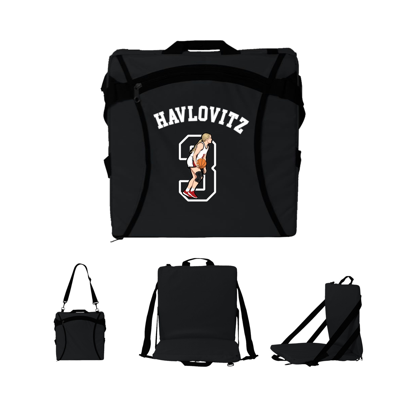 Folding Stadium Seat — Shirsey Arch in Black