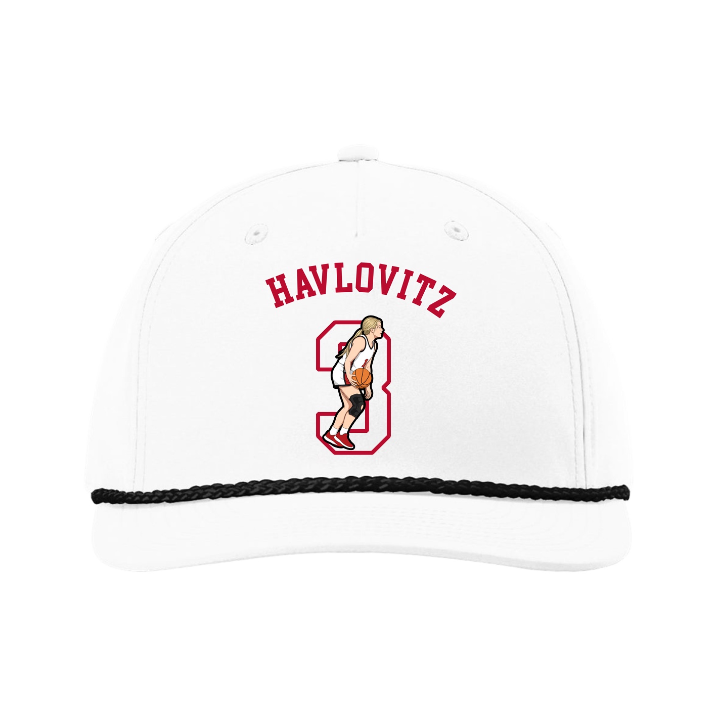Five-Panel Classic Rope Cap — Shirsey Arch in White