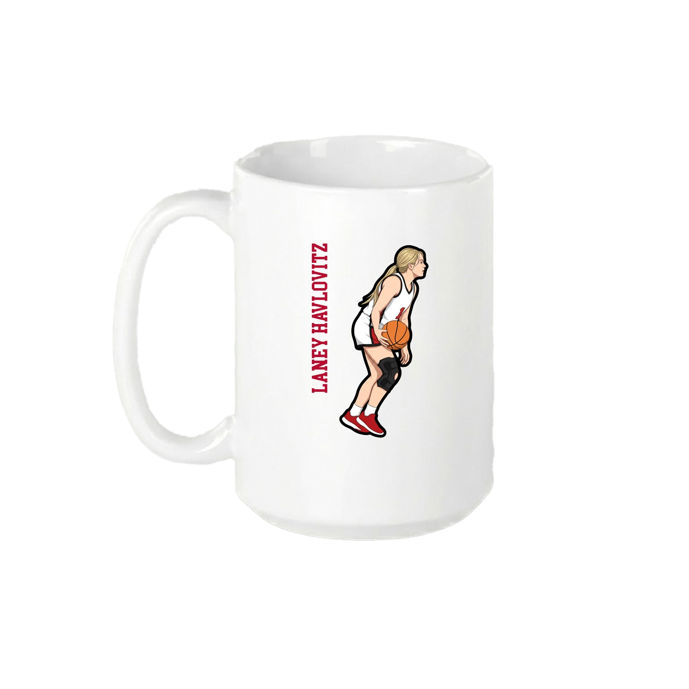 15oz Coffee Mug — Name Vertical in White