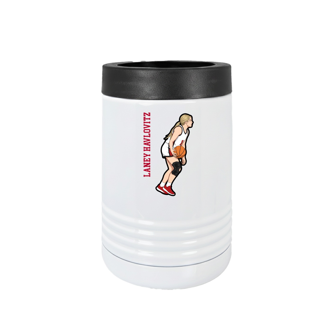 Beverage Holder — Name Vertical in White