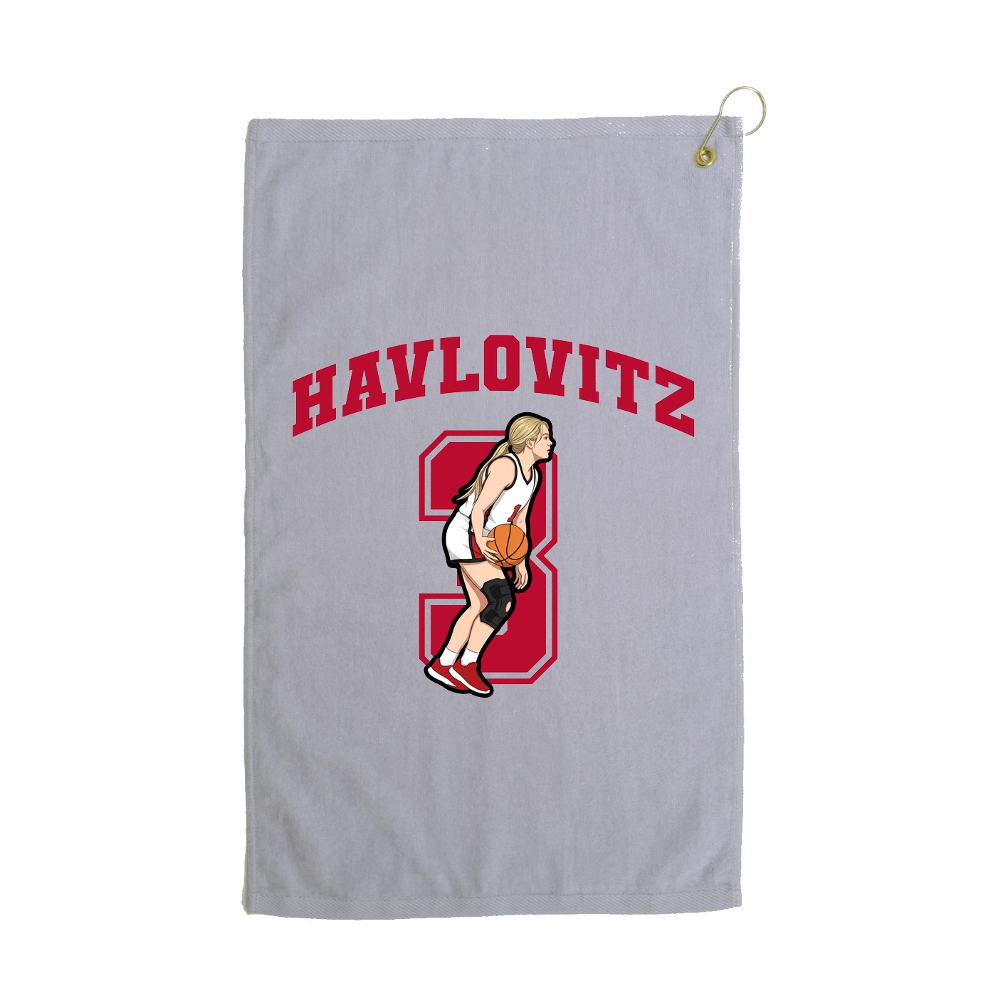 Golf Towel — Number in Grey