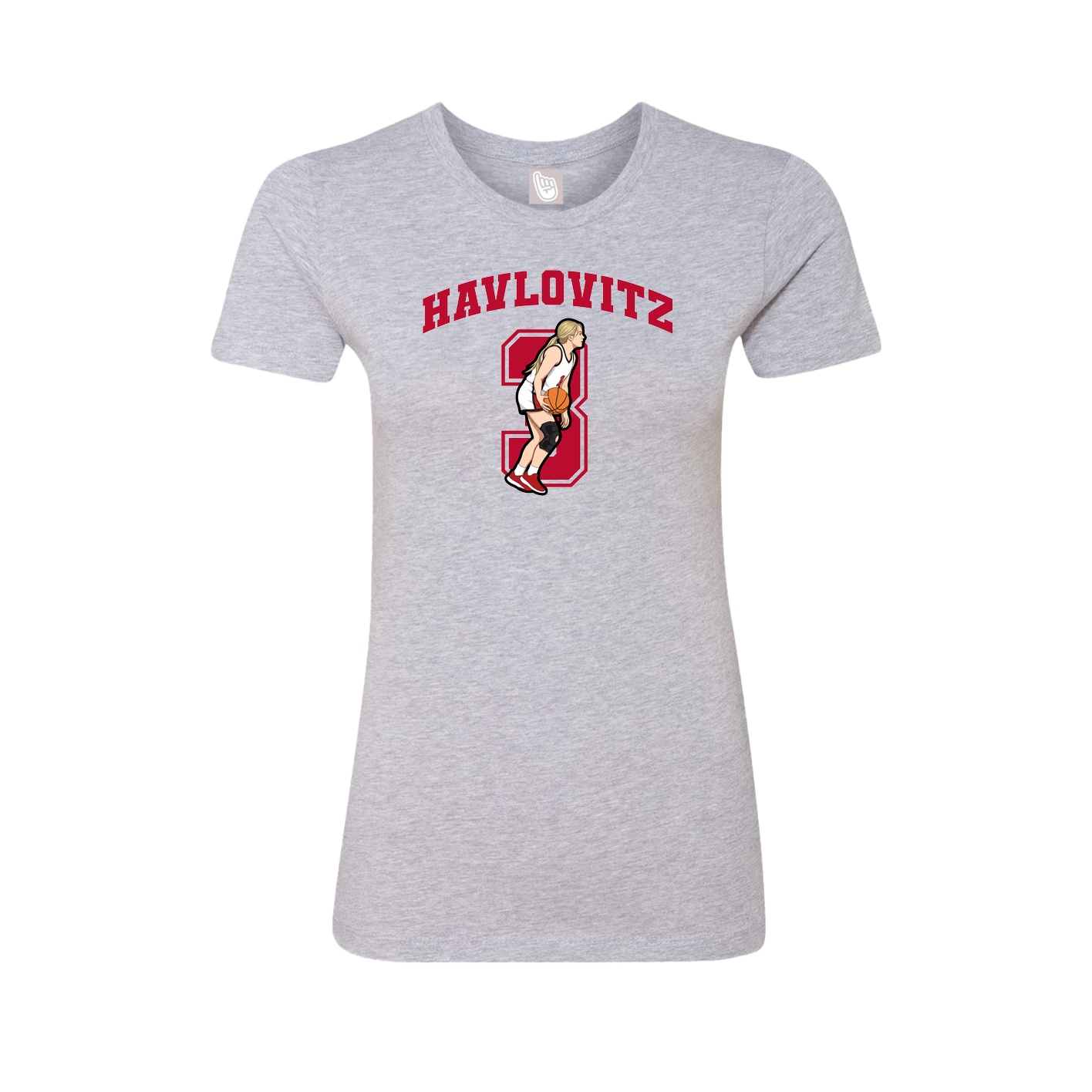 Fitted Women's Tee — Number in Grey