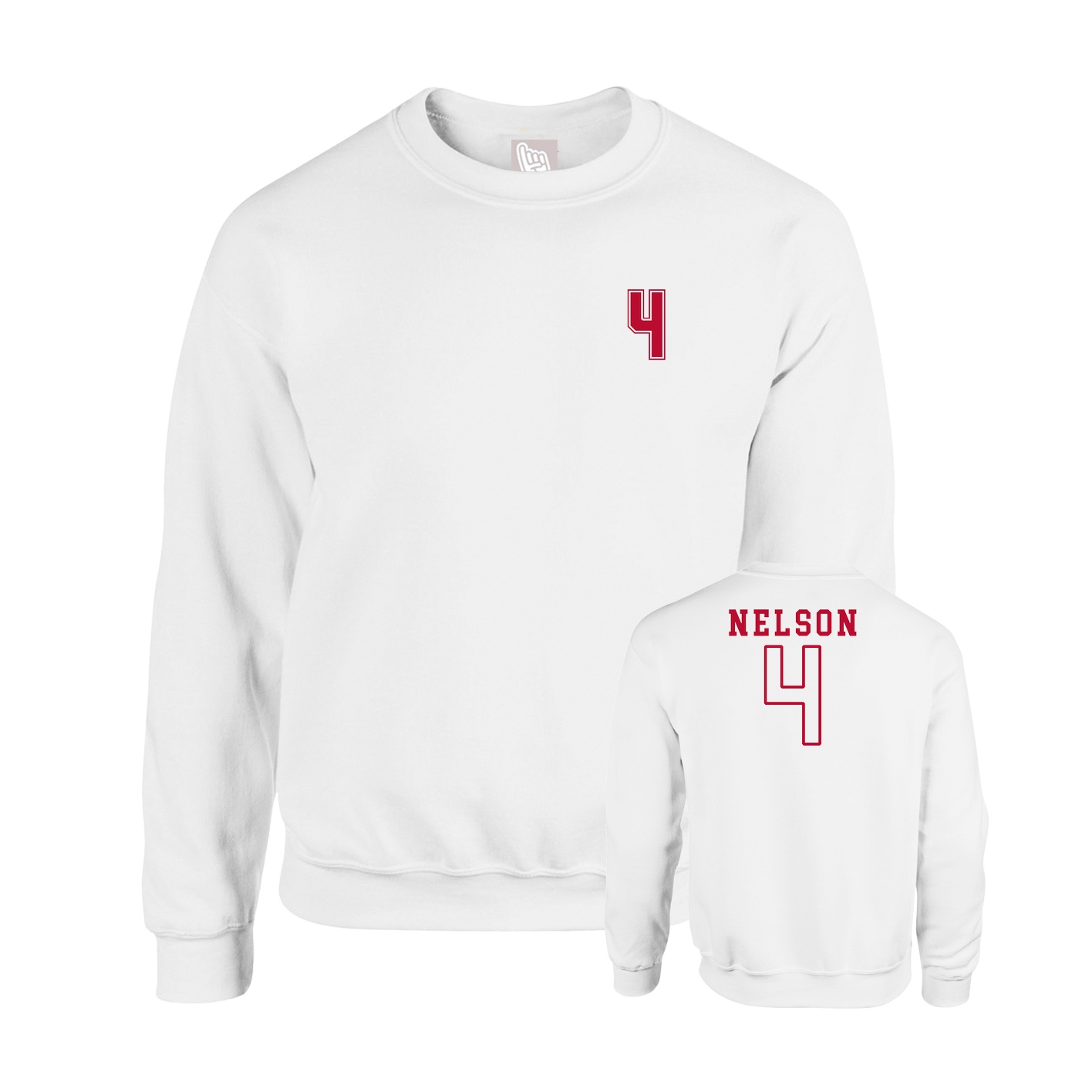 Fleece Crew — Chest Back in White