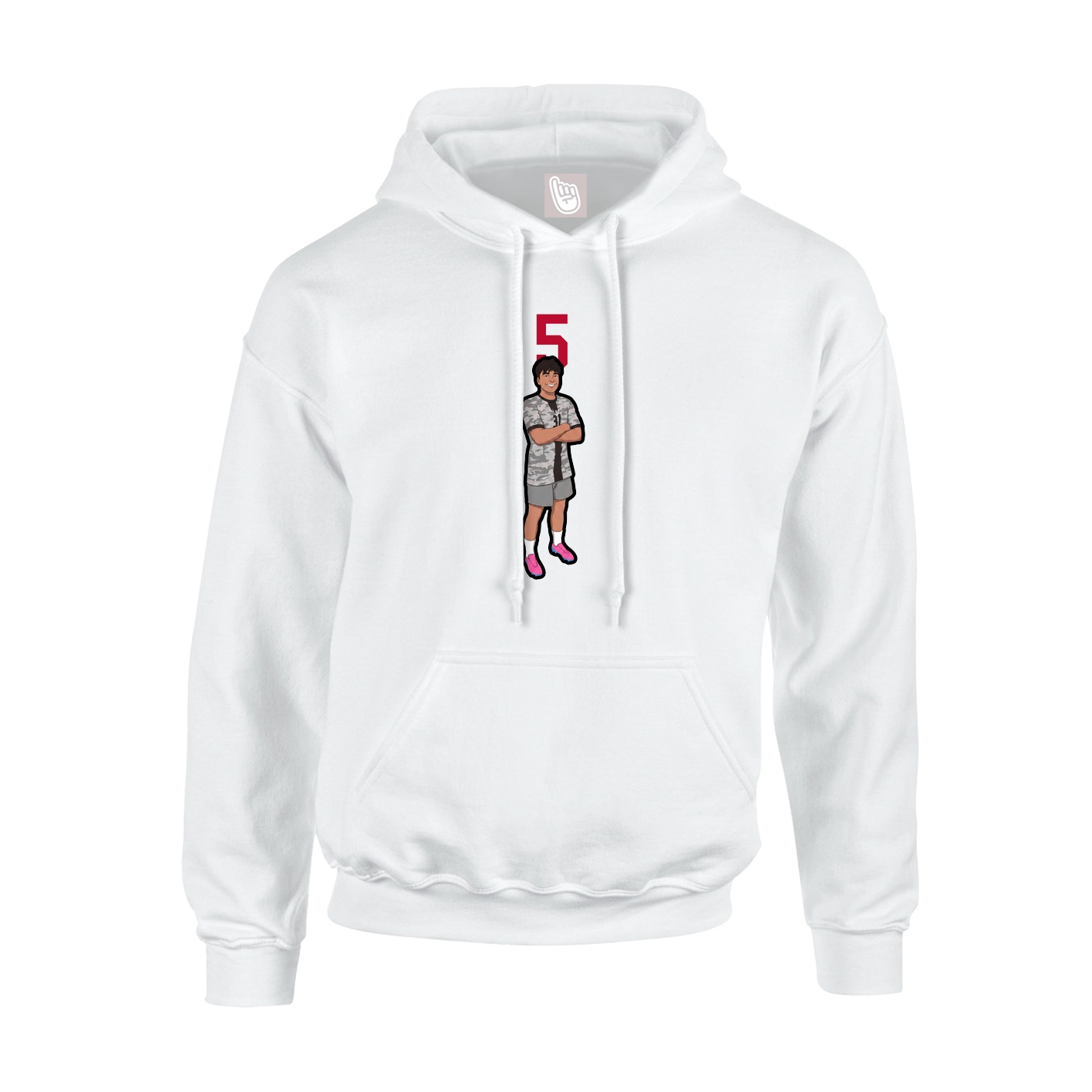 Hoodie — Number Top in White