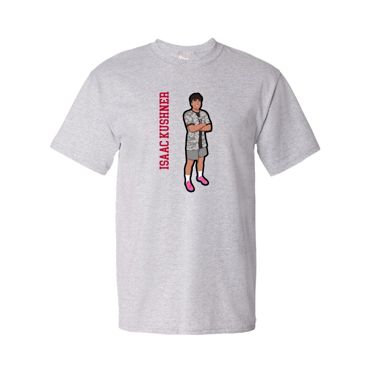 Tee — Name Vertical in Grey