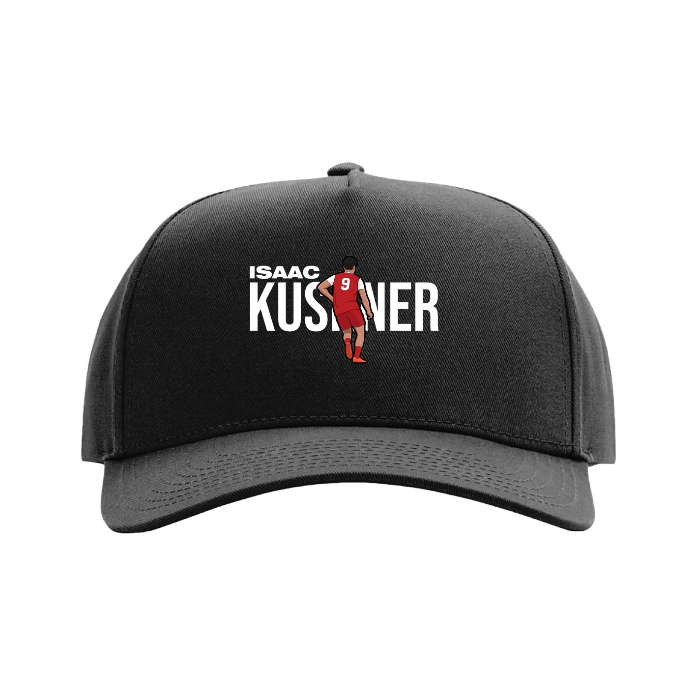 Full Fabric Five-Panel Champ Cap — Player Name in Black