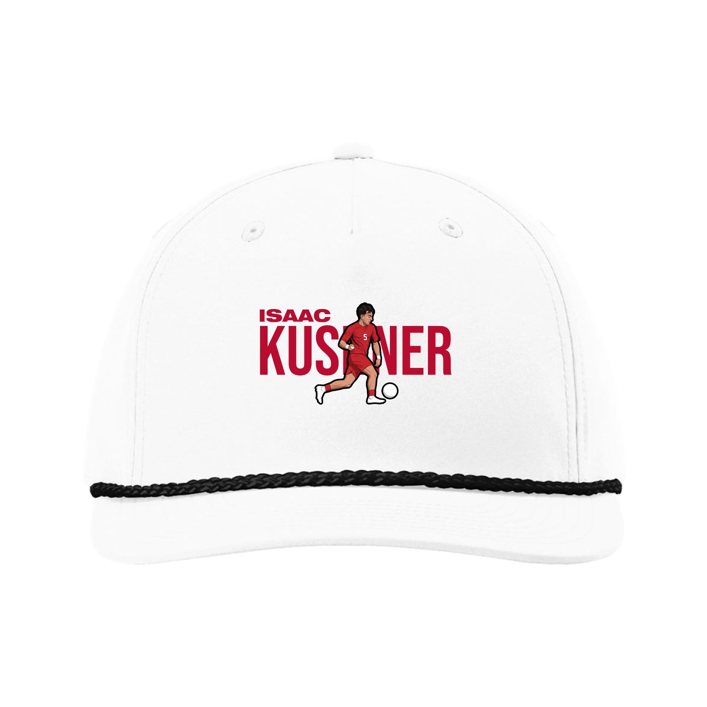 Five-Panel Classic Rope Cap — Player Name in White