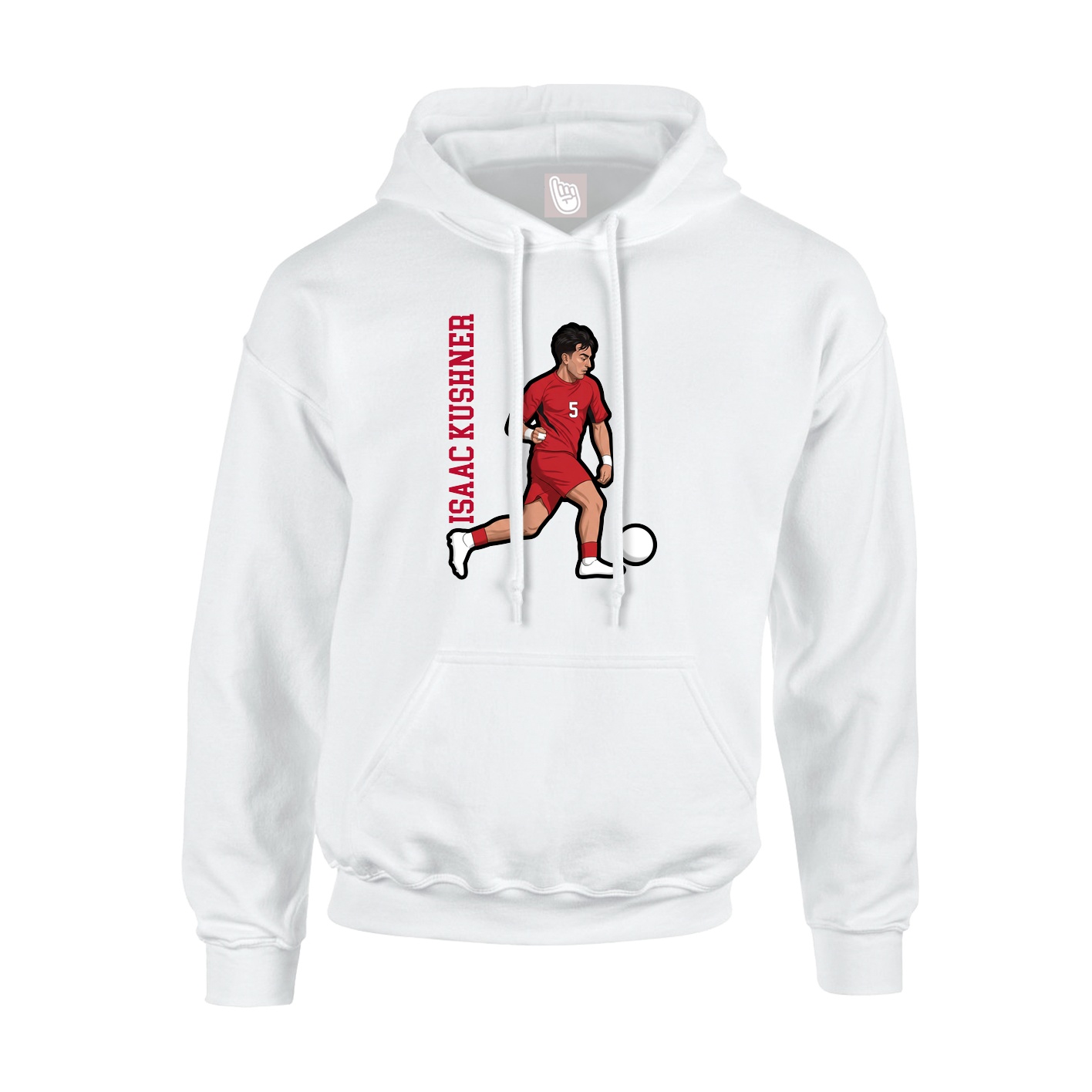 Youth Hoodie — Name Vertical in White